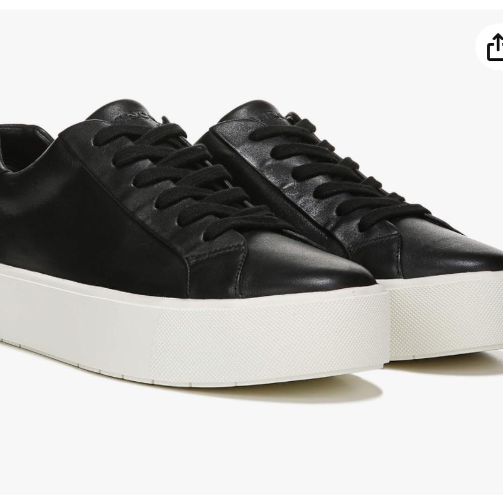 Woman's -Vince - Black Leather Benfield Leather Platform Sneaker (size - 6) - Picture 7 of 16